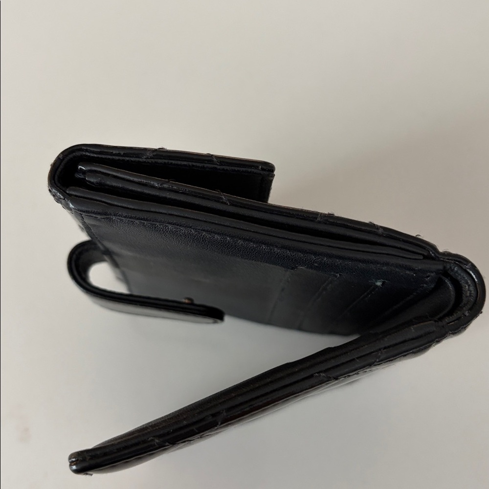 Chanel Black Patent Leather Quilted CC Compact Wallet Card Holder - Picture 9 of 12